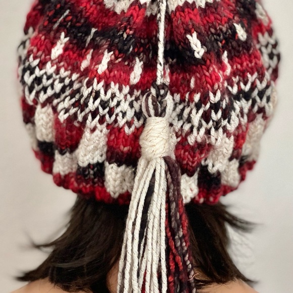 Hand Knits 2 Love Slouch Beanie Hat Cap Fair-isle Paid Tassel Designer Ombre main image 4